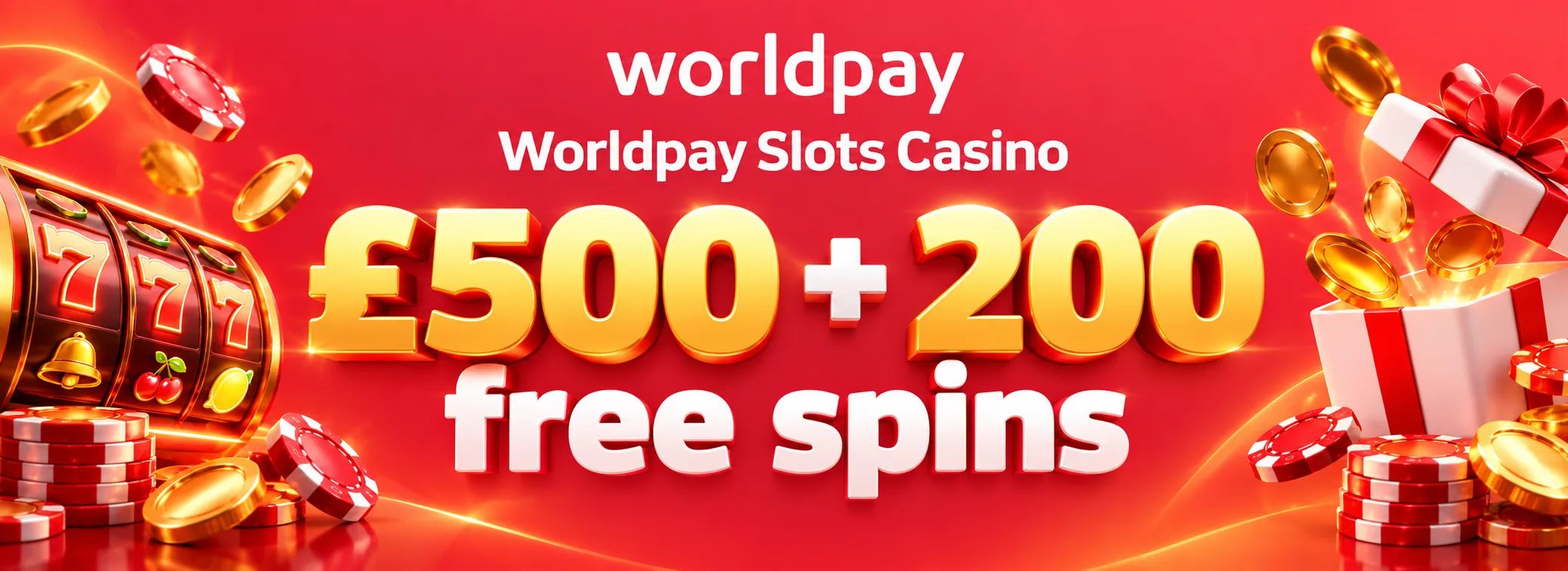 Worldpay Slots Casino welcome offer of £500 and 200 free spins